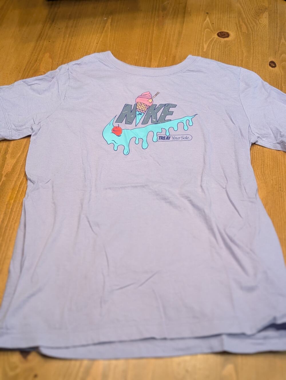 Nike S/S Graphic Tee, Girl's L/12, EGU/LN, Purple, Ice Cream Print